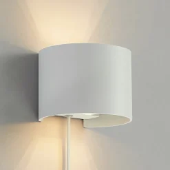Arcchio væglampe Zuzana, rund, hvid, stik, G9, 13 cm
