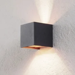 Arcchio væglampe Zuzana, sæt med 2, sort-guld, G9, 10 cm