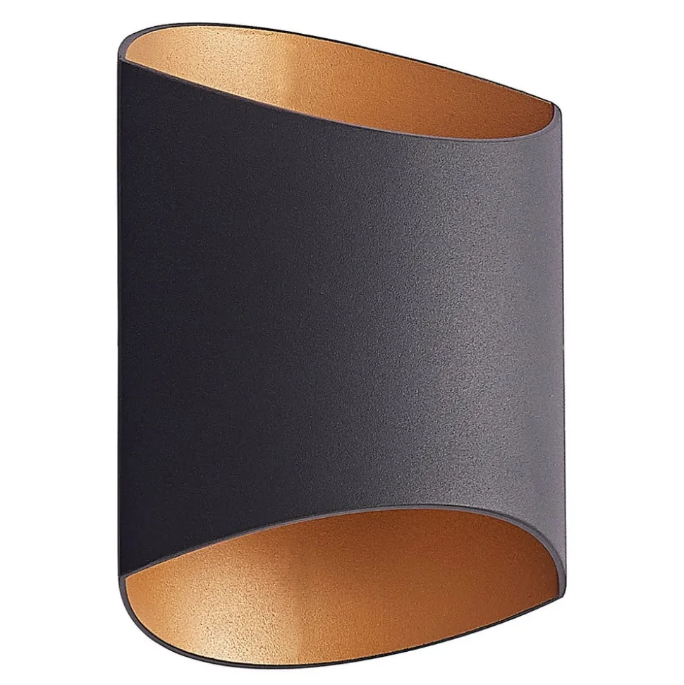 Arcchio Vilja væglampe, sort, guld, oval