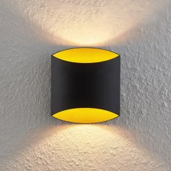 Arcchio Vilja væglampe, sort, guld, oval