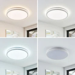 Arnim LED-loftlampe, hvid, plast, Ø 49 cm, IP44