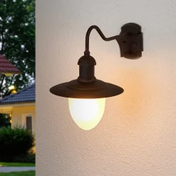 Aruba udendørs væglampe, Ø 25 cm, rustbrun
