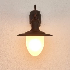Aruba udendørs væglampe, Ø 25 cm, rustbrun
