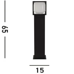 Athens LED-gadelampe, IP54, sort, højde 65 cm, metal