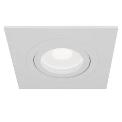 Atom indbygningsspot, GU10, hvid, kantet ramme