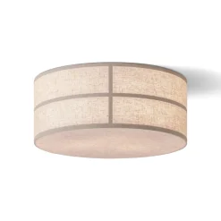 Audo loftlampe Hashira, naturfarve, hør, Ø 50 cm