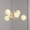 Aurora hængelampe, beige, Ø 60 cm, 6 lyskilder, glas, E14