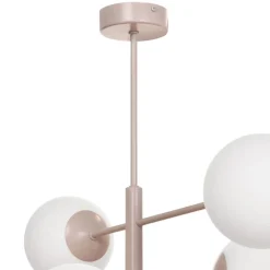 Aurora hængelampe, beige, Ø 60 cm, 6 lyskilder, glas, E14