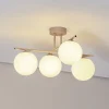 Aurora loftlampe, beige, Ø 50 cm, 4 lyskilder, glas, E14