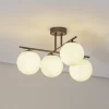 Aurora loftlampe, brun, Ø 50 cm, 4 lyskilder, glas, E14