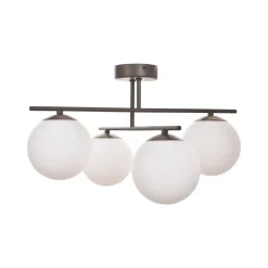 Aurora loftlampe, brun, Ø 50 cm, 4 lyskilder, glas, E14