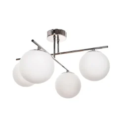 Aurora loftlampe, krom, Ø 50 cm, 4 lyskilder, glas, E14