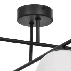 Aurora loftlampe, sort, Ø 50 cm, 4 lyskilder, glas, E14