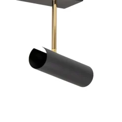 Axion loftlampe, 3 lyskilder, sort/guld, lang, stål