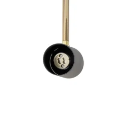 Axion loftlampe, 5 lyskilder, sort/guld, lang, stål