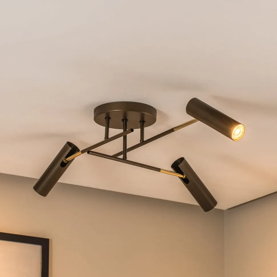Axion loftlampe, 3 lyskilder, titanfarvet, stål