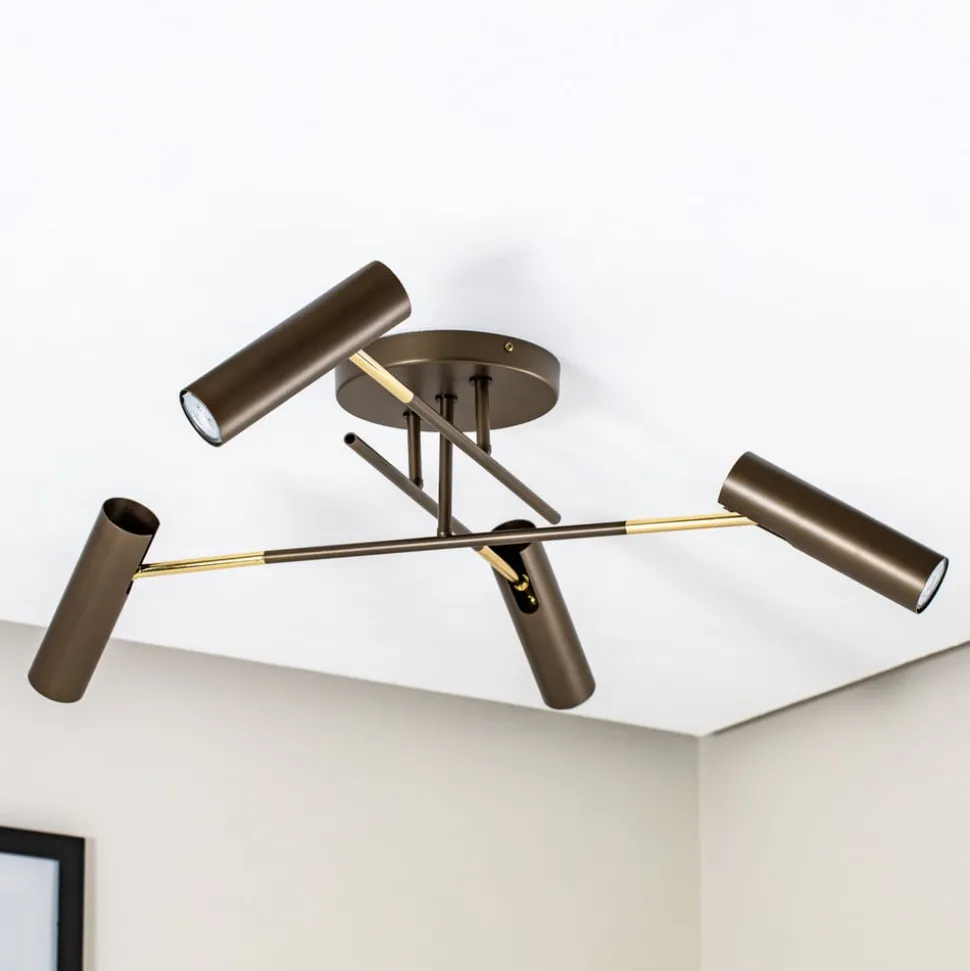 Axion loftlampe, 4 lyskilder, titanfarvet, stål