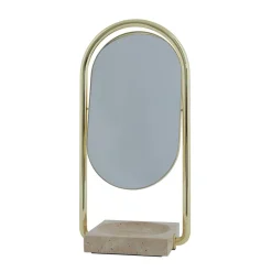 AYTM Angui bordspejl, guld, højde 35 cm, glas, marmor