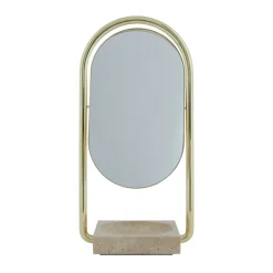 AYTM Angui bordspejl, guld, højde 35 cm, glas, marmor