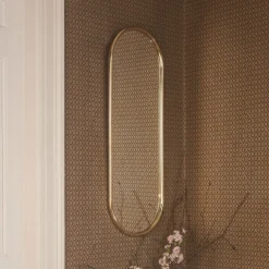 AYTM Angui-spejl, guldfarvet, højde 78 cm, glas, stål