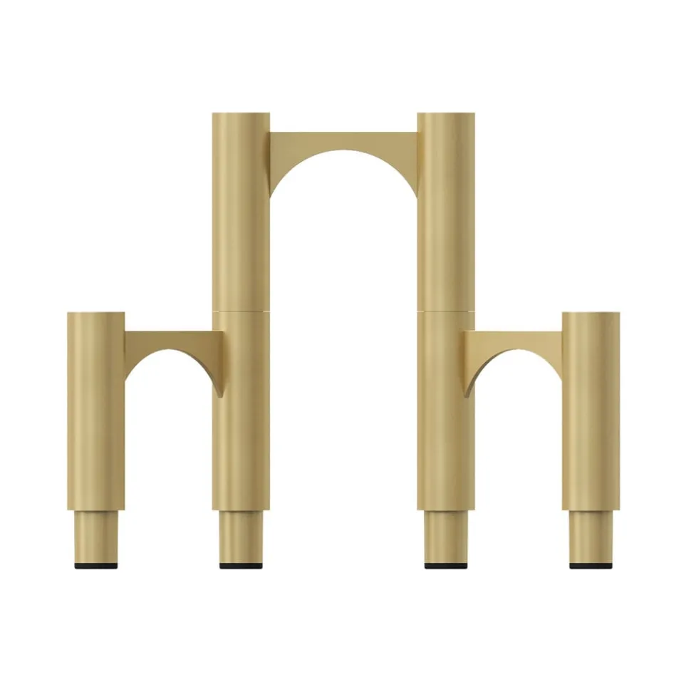 AYTM Compono lysestage, guld, h 12 cm, aluminium, sæt med 3 stk