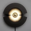 AYTM Cycnus væglampe, sort, Ø 30 cm, stik, aluminium, E27