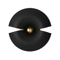 AYTM Cycnus væglampe, sort, Ø 30 cm, stik, aluminium, E27