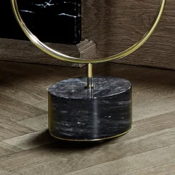 AYTM Grasil lysestage, guld/sort, bredde 25 cm, marmor