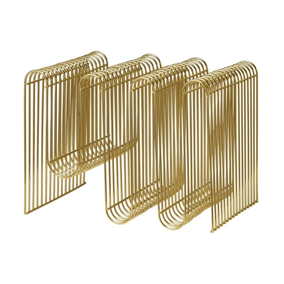 AYTM Magasinholder Curva, guld, bredde 40 cm, stål