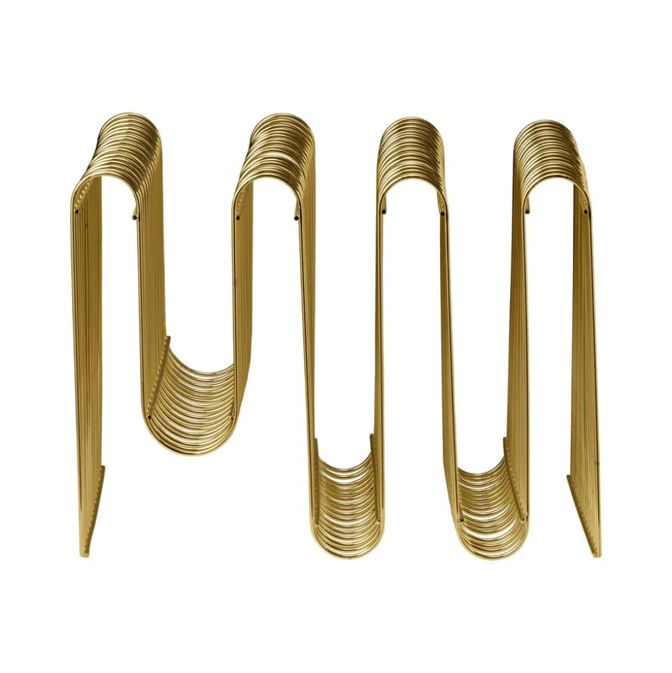 AYTM Magasinholder Curva, guld, bredde 40 cm, stål