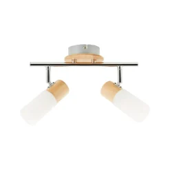 Babsan loftspot, længde 27,5 cm, lyst træ, 2 lyskilder.