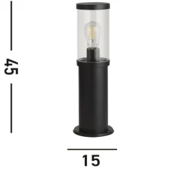 Bakerloo sokkellampe, IP44, sort, højde 45 cm, metal