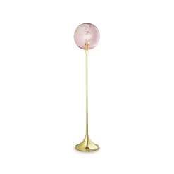 Ballroom gulvlampe, pink, glas, mundblæst, dæmpbar
