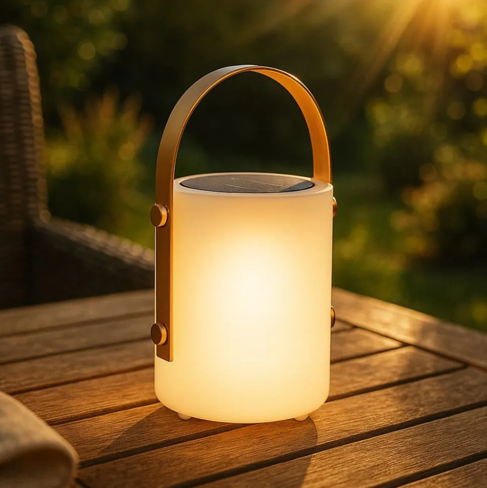 Bari LED-akku-lampe, solar, fjernbetjening