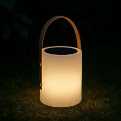 Bari LED-bordlampe, solcelle, RGB-farveskift