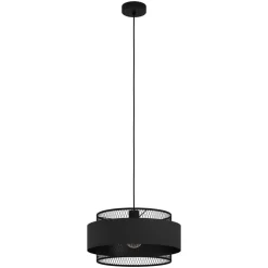 Bazely hængelampe, Ø 40 cm, sort, stof