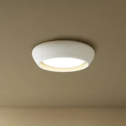 Beacon loftlampe Fjord, lysegrå, gips, Ø 28 cm, GX53