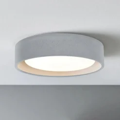 Beacon loftlampe Uno, grå, beton, Ø 27 cm, GX53