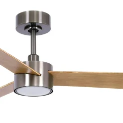 Beacon loftsventilatorlampe Climate IV nikkel/teak lydløs