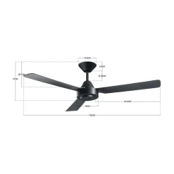Beacon loftventilator Bayside Calypso sort 122 cm støjsvag