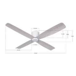 Beacon loftventilator Fraser hvid/eg DC quiet Ø 132 cm