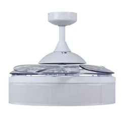 Beacon loftventilatorlampe Fanaway Fraser hvid/klar lydløs