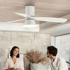 Beacon loftventilator med lys Flusso hvid Ø 132 cm støjsvag