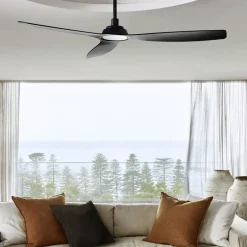 Beacon loftventilator Moto, sort, Ø 132 cm, støjsvag