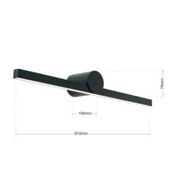 Beauty LED-spejlbelysning, bredde 61 cm, sort
