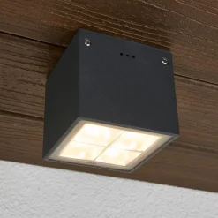 BEGA 66157K3 udendørs loftlampe, grafit 3.000K 38°