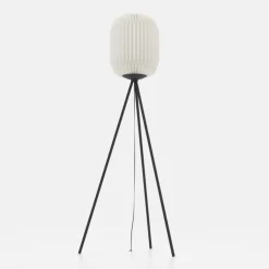Belgrave gulvlampe, højde 141,5 cm, sort/hvid, metal