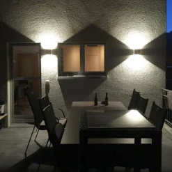Betongrå LED udendørs væglampe Riak
