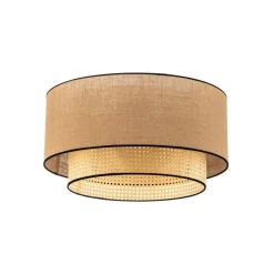 Big Boho loftlampe, rattan, beige/sort