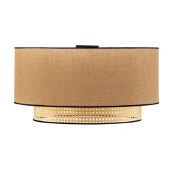 Big Boho loftlampe, rattan, beige/sort